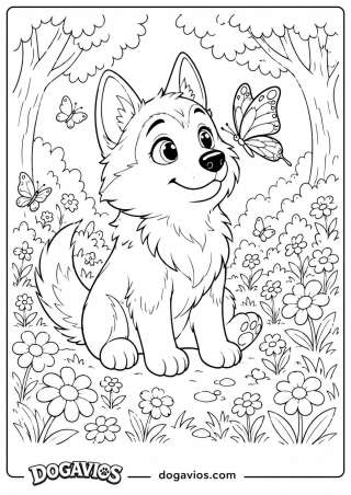 Free Dogavios coloring page, Pigúiça in the Magical Garden (nº 1)
