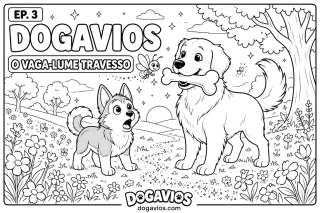 Free Dogavios coloring page, with butterflies (nº 8)