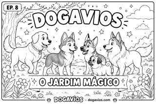 Free Dogavios coloring page, husky among flowers (nº 13)