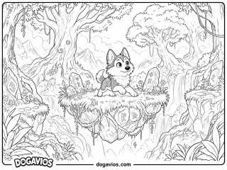 Free Dogavios coloring page, under the stars (nº 30)