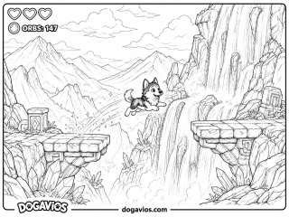 Free Dogavios coloring page, with butterflies (nº 32)