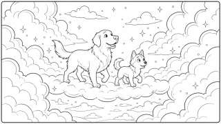 Free Dogavios coloring page, with butterflies (nº 40)