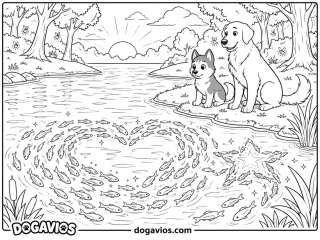 Free Dogavios coloring page, playing in the garden (nº 47)