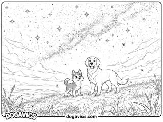 Free Dogavios coloring page, under the stars (nº 54)