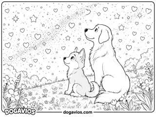 Free Dogavios coloring page, playing in the garden (nº 55)