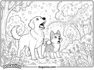 Free Dogavios coloring page, with butterflies (nº 56)