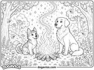 Free Dogavios coloring page, playing in the garden (nº 63)