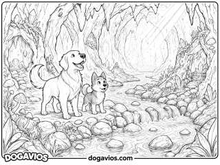 Free Dogavios coloring page, playing in the garden (nº 71)