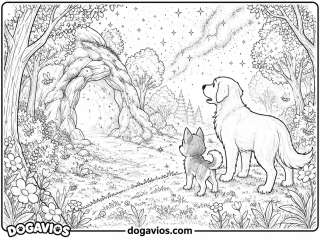 Free Dogavios coloring page, with butterflies (nº 72)