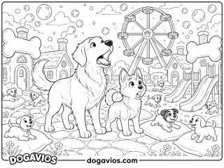 Free Dogavios coloring page, with butterflies (nº 88)