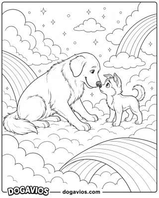 Free Dogavios coloring page, playing in the garden (nº 95)