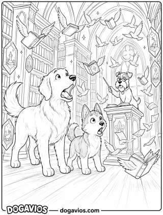 Free Dogavios coloring page, with butterflies (nº 104)