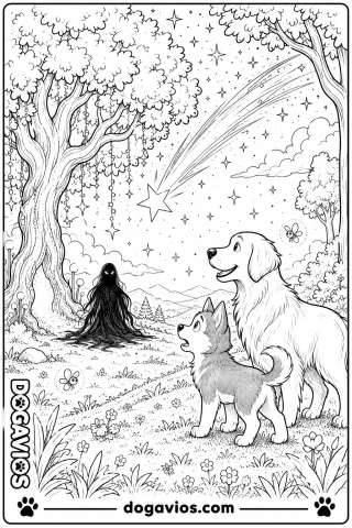 Free Dogavios coloring page, under the stars (nº 110)