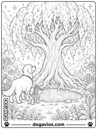Free Dogavios coloring page, with butterflies (nº 112)