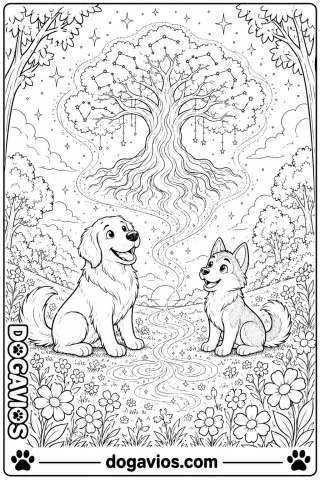 Free Dogavios coloring page, under the stars (nº 118)