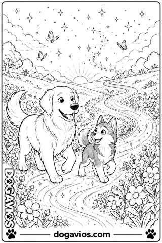 Free Dogavios coloring page, with butterflies (nº 120)