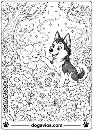 Free Dogavios coloring page, Pigúiça in the Magical Garden (nº 121)