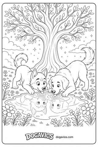Free Dogavios coloring page, Pigúiça in the Magical Garden (nº 129)