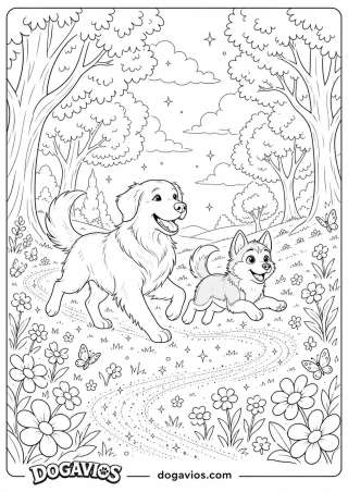 Free Dogavios coloring page, with butterflies (nº 144)