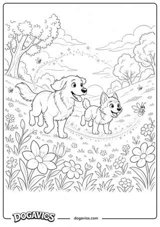 Free Dogavios coloring page, Pigúiça in the Magical Garden (nº 153)