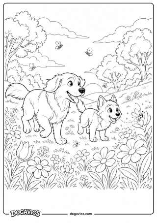 Free Dogavios coloring page, with butterflies (nº 160)