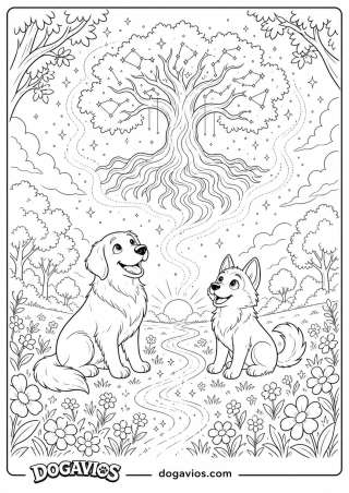 Free Dogavios coloring page, under the stars (nº 166)