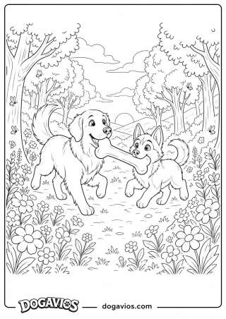 Free Dogavios coloring page, with butterflies (nº 168)