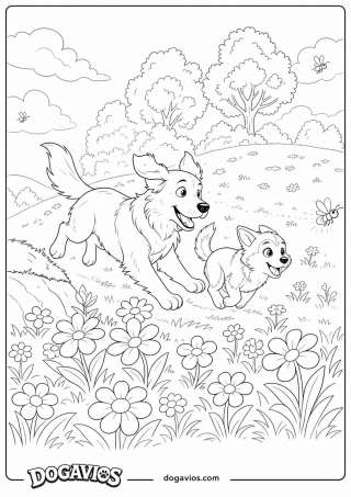 Free Dogavios coloring page, with butterflies (nº 176)