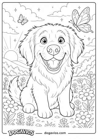 Free Dogavios coloring page, with butterflies (nº 192)