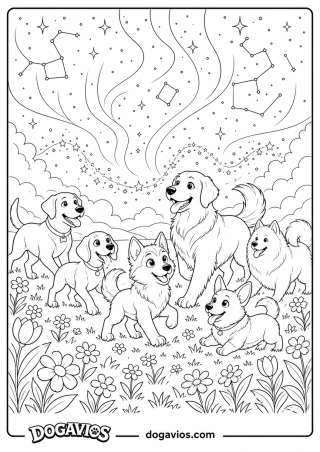 Free Dogavios coloring page, under the stars (nº 214)
