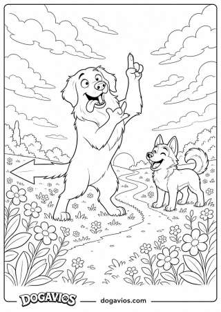 Free Dogavios coloring page, playing in the garden (nº 239)