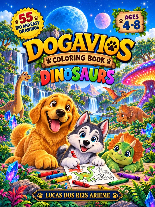 Dinosaur Coloring Book for Kids Ages 4-8