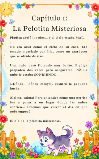Primera página del libro Dogavios: Pigúiça se despierta y el cielo está mal